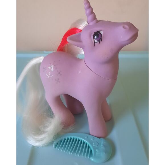 Vintage G1 My Little Pony Powder with Comb Unicorn EXC Excellent Hasbro Rare HTF - Picture 1 of 7